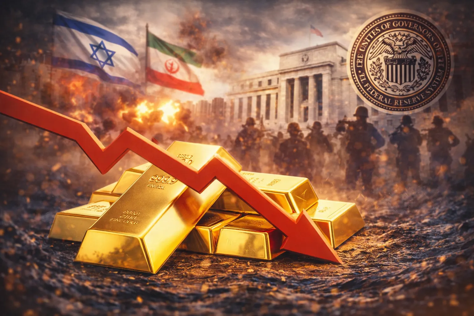 تراجع المعدن الأصفر مع تصاعد توترات الجيوسياسية وترقب الفيدرالي 